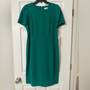 Kelly Green work dress by Calvin Klein